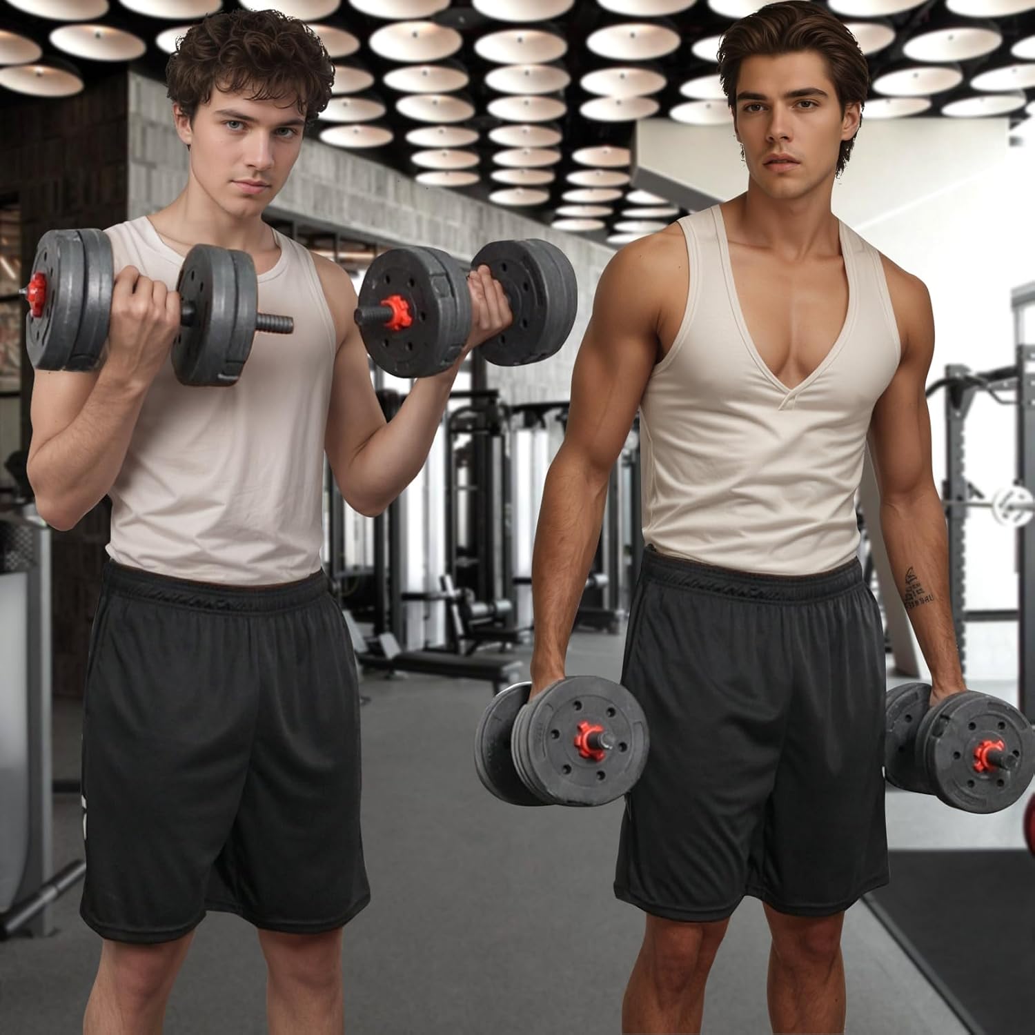 3 Pack Men's Athletic Shorts Elastic Waistband Quick Dry with Pockets Running Workout Gym Tennis Basketball Shorts - Image 3