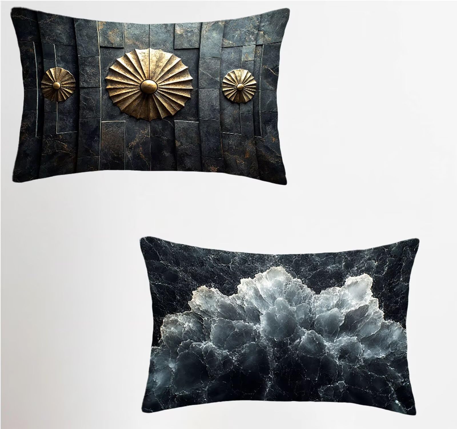 Federe Cuscino 60x80 Set di 2, Grigio Federe Cuscini Divano Lino, Rettangolari Copricuscini 60x80cm Con Cerniera Invisibile, Copricuscino per Camera Letto Casa Decorazioni Regalo, Nordico W-4946
