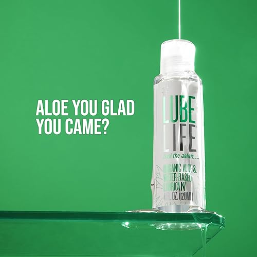 Miniatura 6 de LubeLife Lubricante orgánico a base de aloe y agua, lubricante personal para mujeres, hombres y parejas, compatible con juguetes y condones,