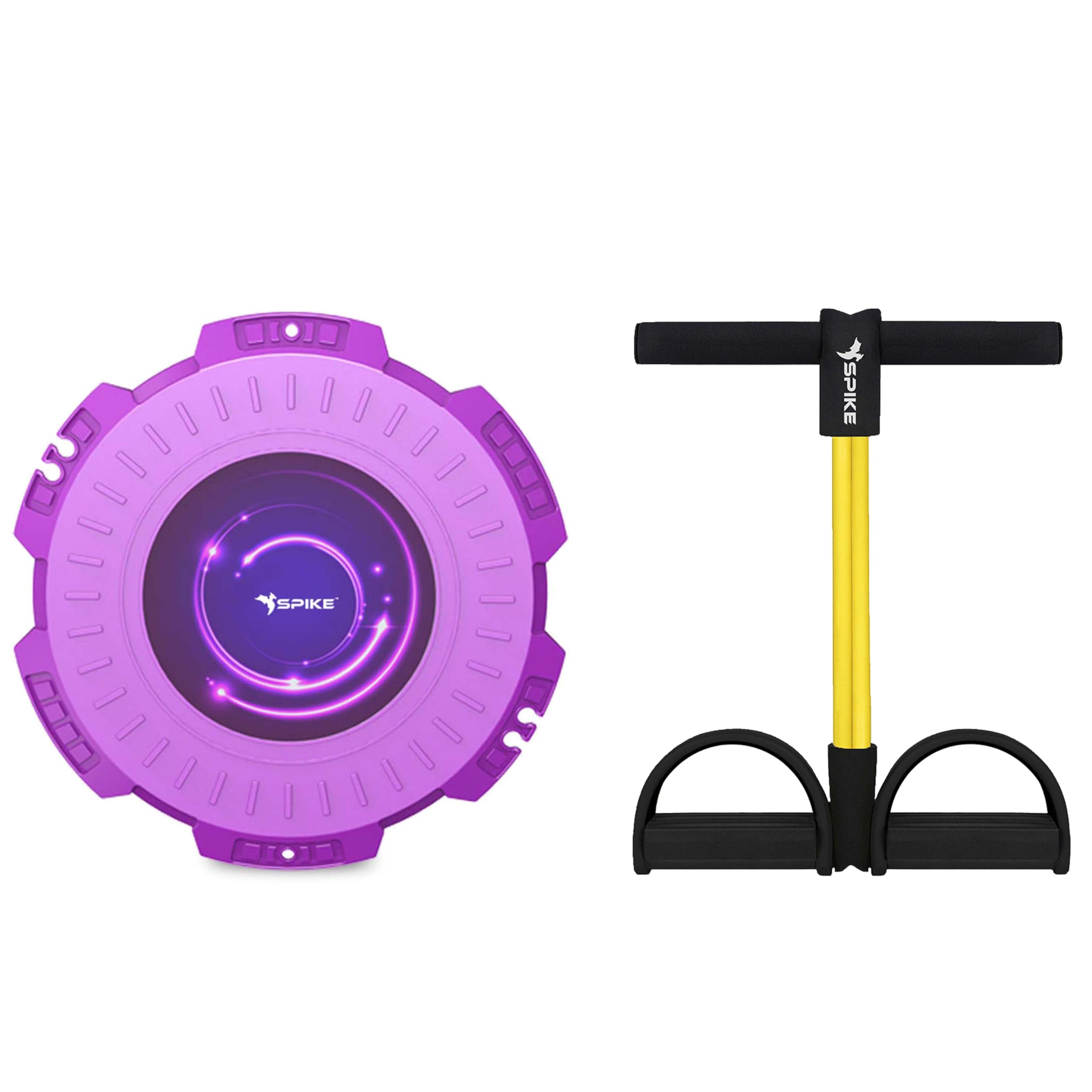 SPIKE Black Tummy Trimmer for Home Gym Exercise - Leg, Ab, and Full Body Workout for Men and Women