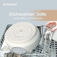 Vista 5 de Pawaii Cuenco de acero inoxidable para perros con base de goma antideslizante y aislamiento de doble pared, diseño duradero, incluye etiqueta