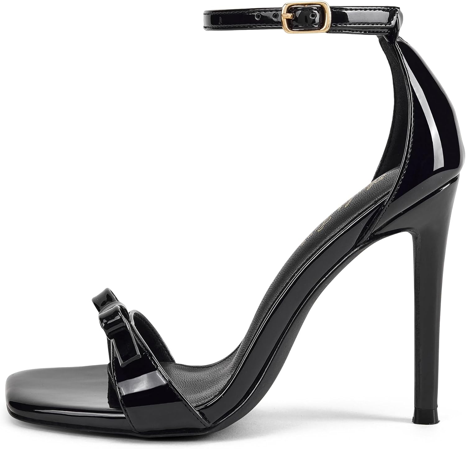 Elisabet Tang Women's High Heels Sandals 4 Inch Ankle Strap Stilettos Square Open Toe Bowknot Heels Dressy Sexy Wedding Party Dating Work - Image 4