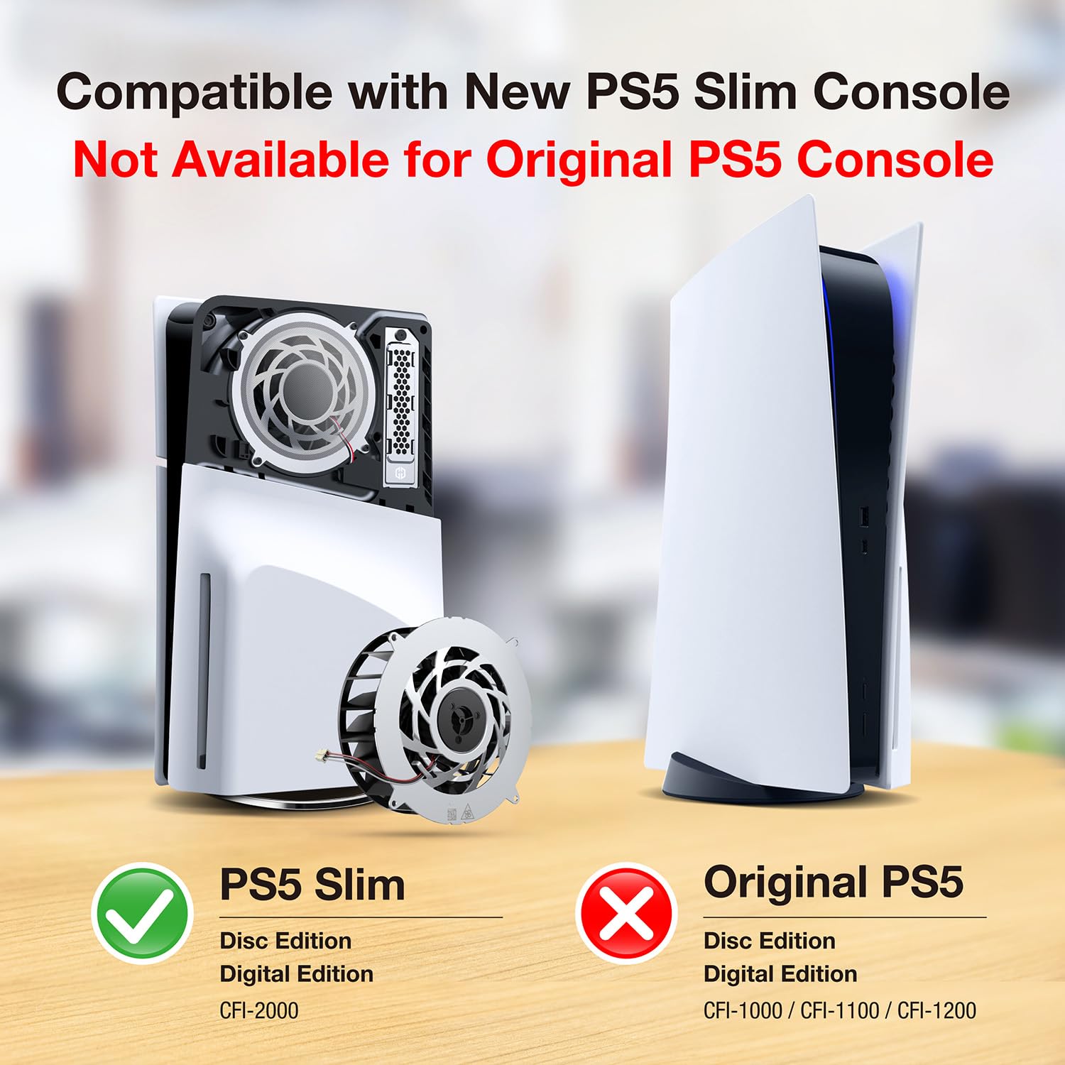GRAUGEAR Parti di ricambio per ventola di raffreddamento interna sottile PS5, kit di ricambio per la pulizia della polvere, compatibile con ventola di raffreddamento a 19 pale (PS5 Slim)