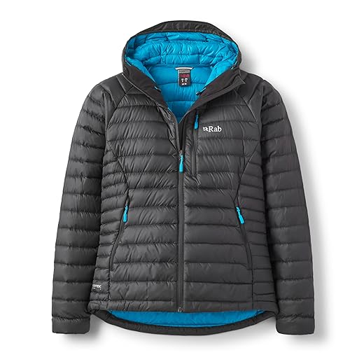 RAB Women's Microlight Alpine Down Jacket for Hiking, Climbing, & Skiing - Black - X-Large