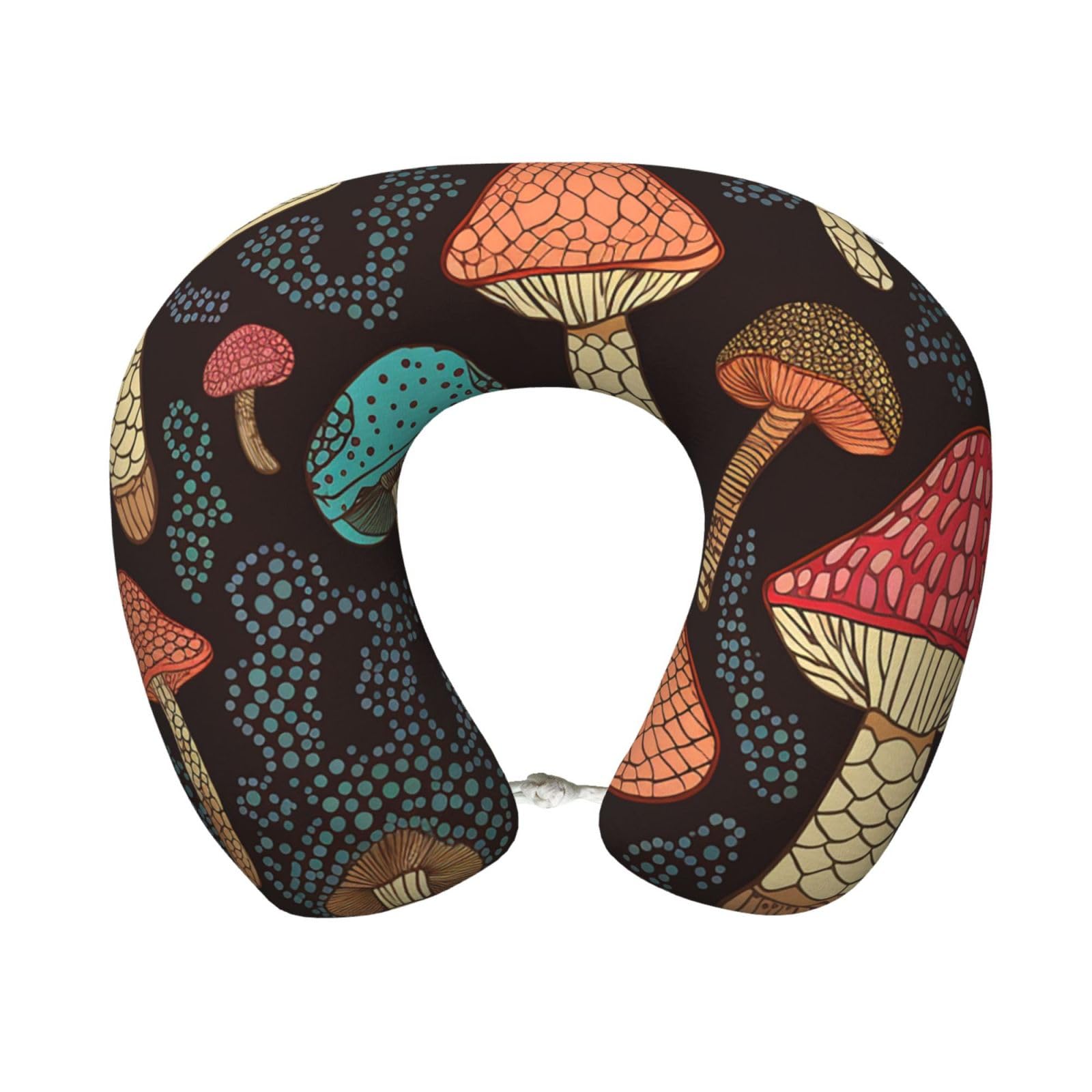 FodPand Travel Pillow Mushroom Neck Rest Soft Comfortable Travel Neck Pillow U-Shaped Memory Foam Sleeping Rest Cushion Travel Accessories for Airplane Car and Office