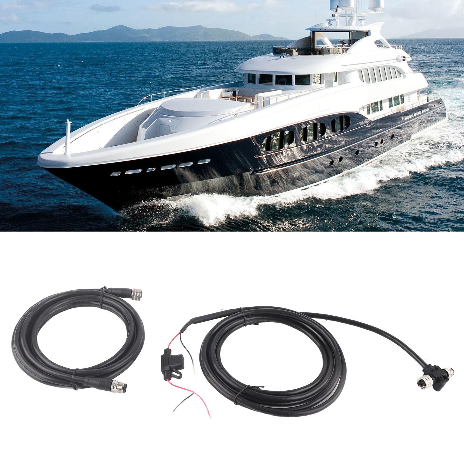 NMEA2000 Kit de iniciación con conector T + cable de alimentación + resistencia macho hembra + adaptador de 3 puertos IP67 resistente al agua para redes