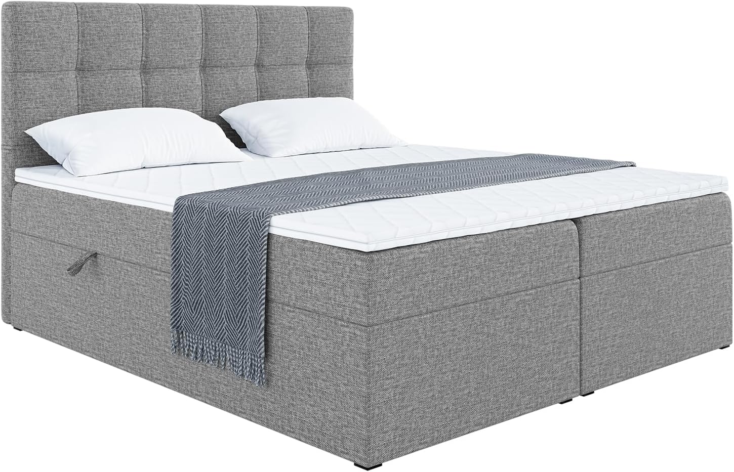 MEBLINI Boxspringbett mit Bettkasten - Gepolstert Doppelbett mit