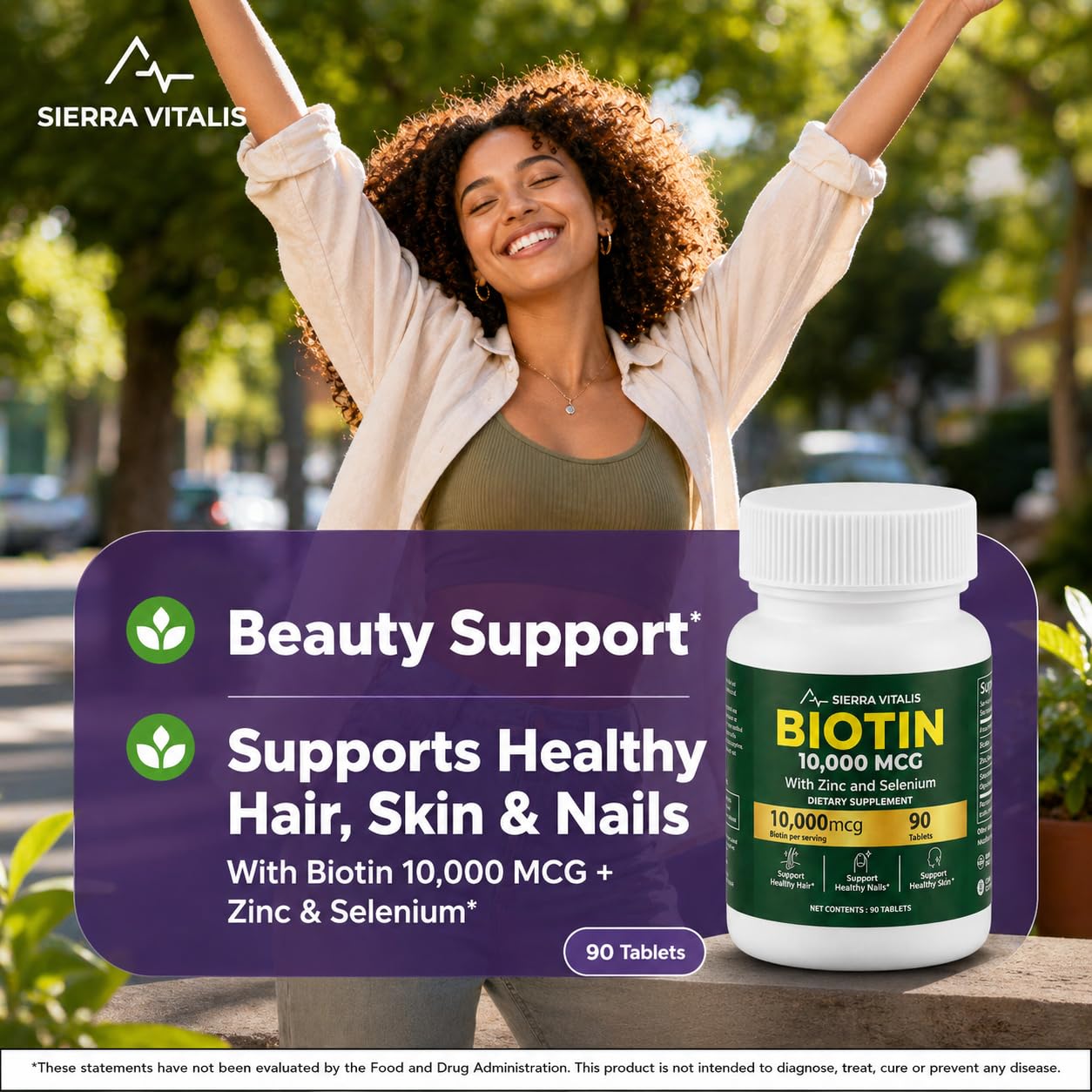 Biotin 10000mcg with Zinc & Selenium - Hair Growth Vitamins for Women & Men — Amazon image 4