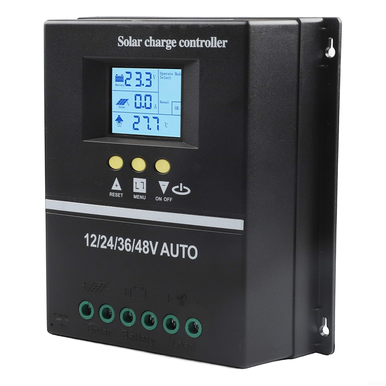 Eawfgtuw Controlador de carga solar MPPT de 200 A, 12 V/24 V/36 V/48 V, pantalla LCD, regulador inteligente, máximo 100 V, entrada dual USB para plomo-ácido/litio