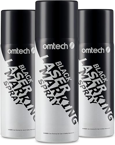 Vista 15 de OMTech Spray de Marcado Láser, Líquido de Marcado Láser de Metal para Grabadores Láser de CO2, 3×13oz Spray en Aerosol para Grabado Láser Negro en 1