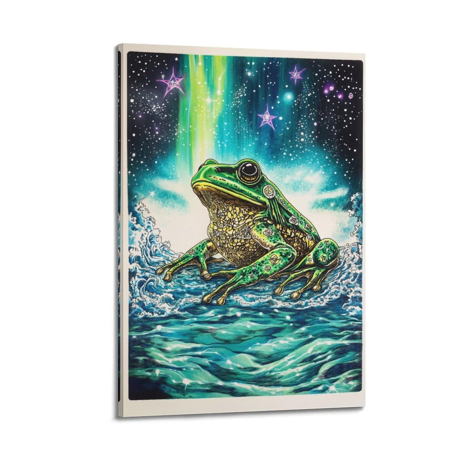HUIYHB Animal Artwork Poster Frogs in The Sea Poster Decorative Painting Canvas Wall Posters And Art Picture Print Modern Family Bedroom Decor Posters 20x30inch(50x75cm)