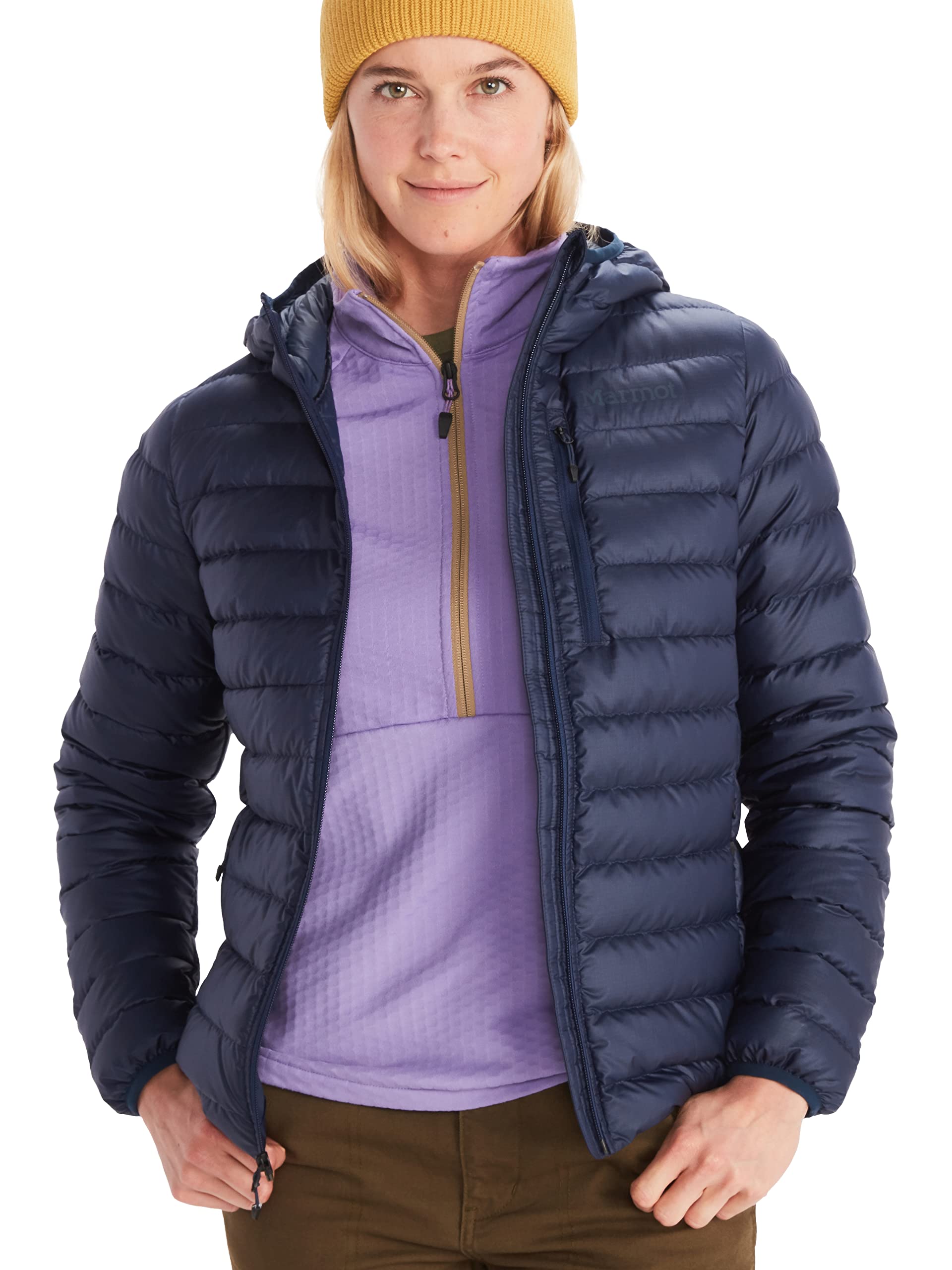 Marmot Women's Wm's Highlander Hoody Warm Down Jacket, Insulated Hooded  Winter Coat, Breathable 700 FP Down Puffy, Lightweight Packable Outdoor  Jacket