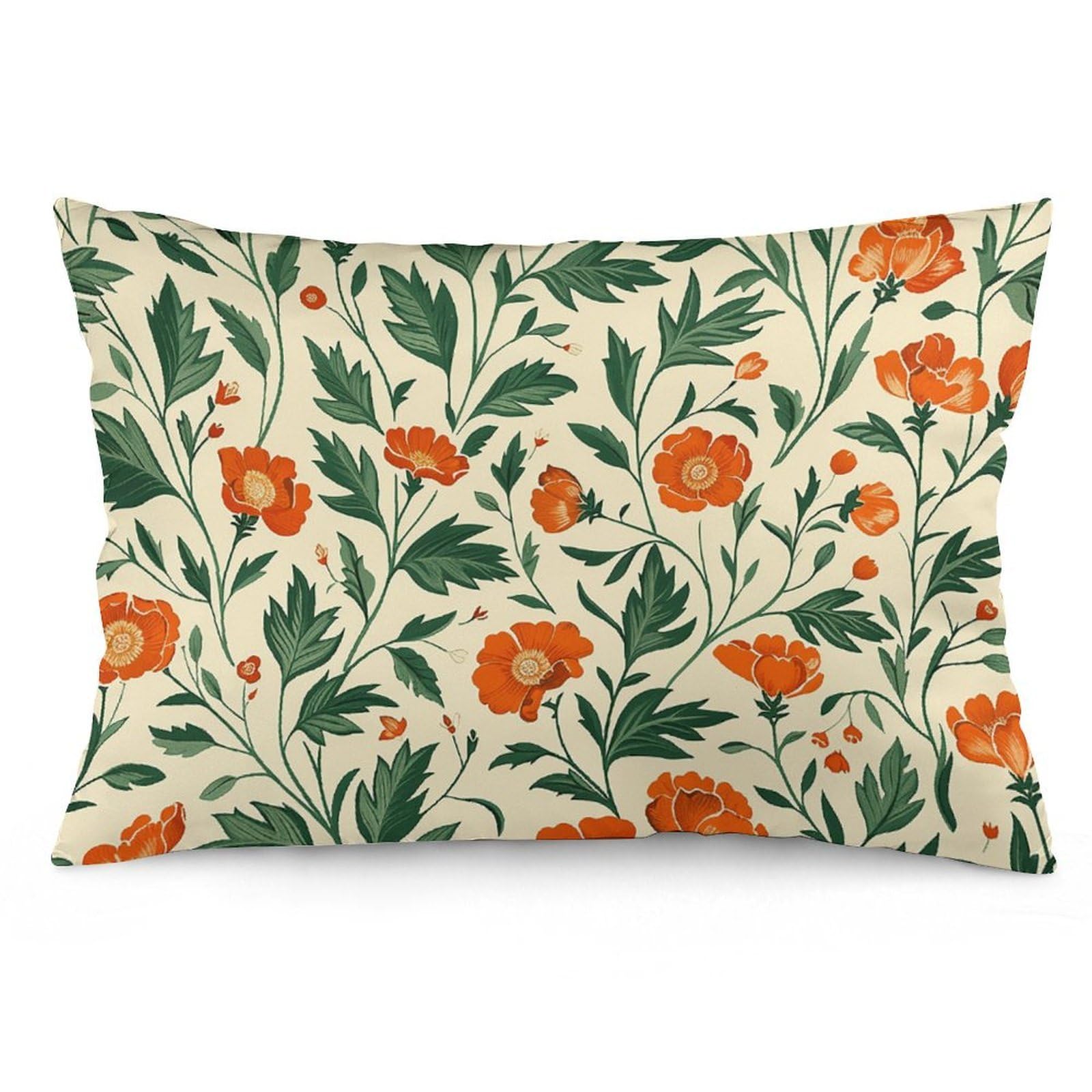 2 Pack Pillow Cases for Hair and Skin, Soft Breathable Pillow Case Covers with Hidden Zipper, Flower Pillowcase 20"x30" Pillow Covers for Sleeping Gift