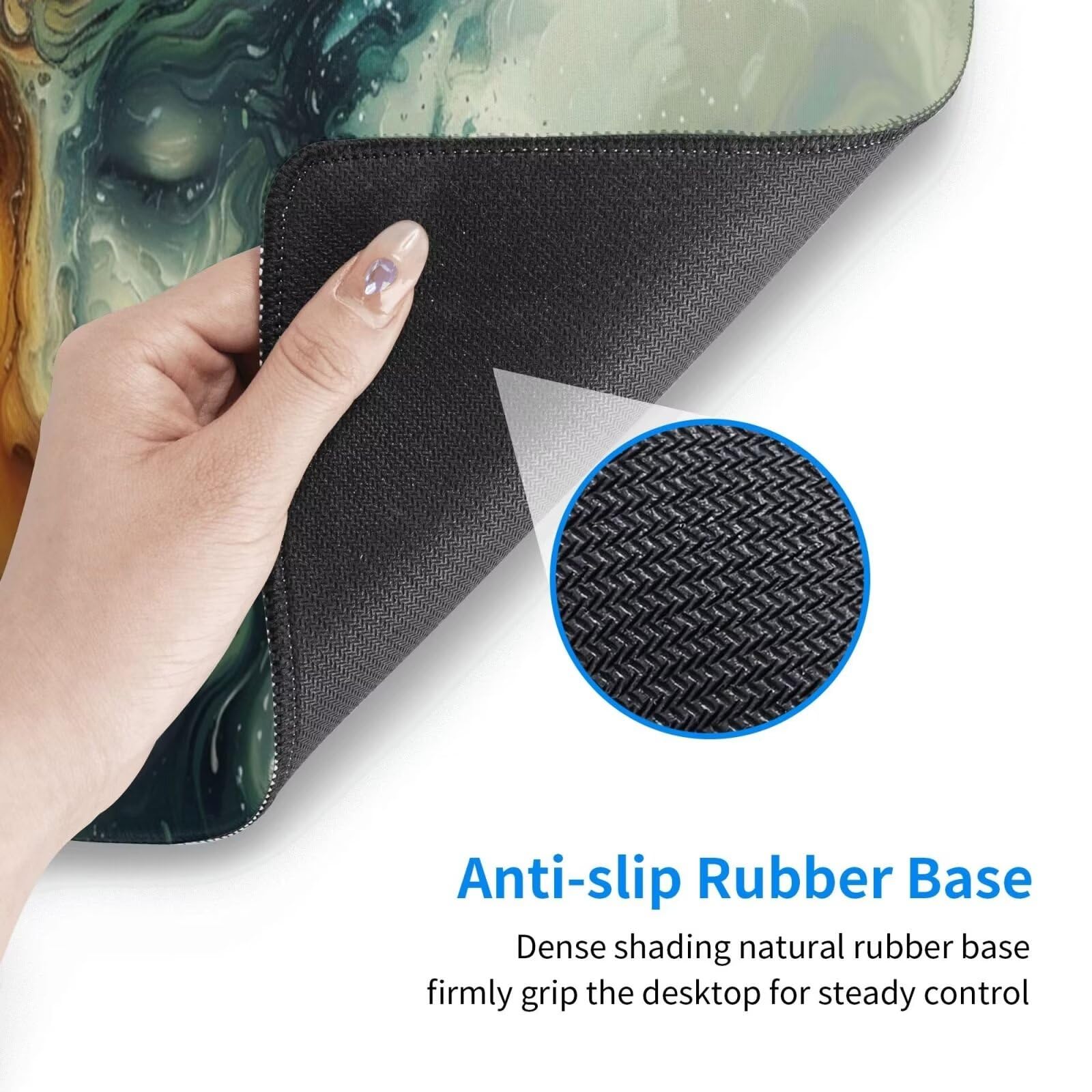 Tappetino Mouse, Tappetino Mouse Gaming Grande XXL 1500x800x3mm Tappetino Scrivania Mouse Pad, Base in Gomma Antiscivolo, Bordi Cuciti,Lavabile, Mousepad per Ufficio e Gaming (Carattere astratto) R113