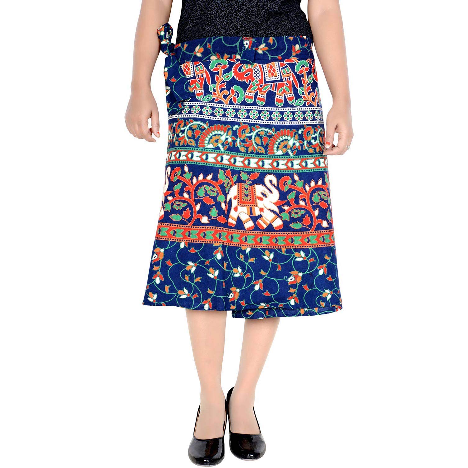 rajvila Women's Cotton Printed Knee Length Regular Wrap Around Skirt (W24NT_0004)-picture-36