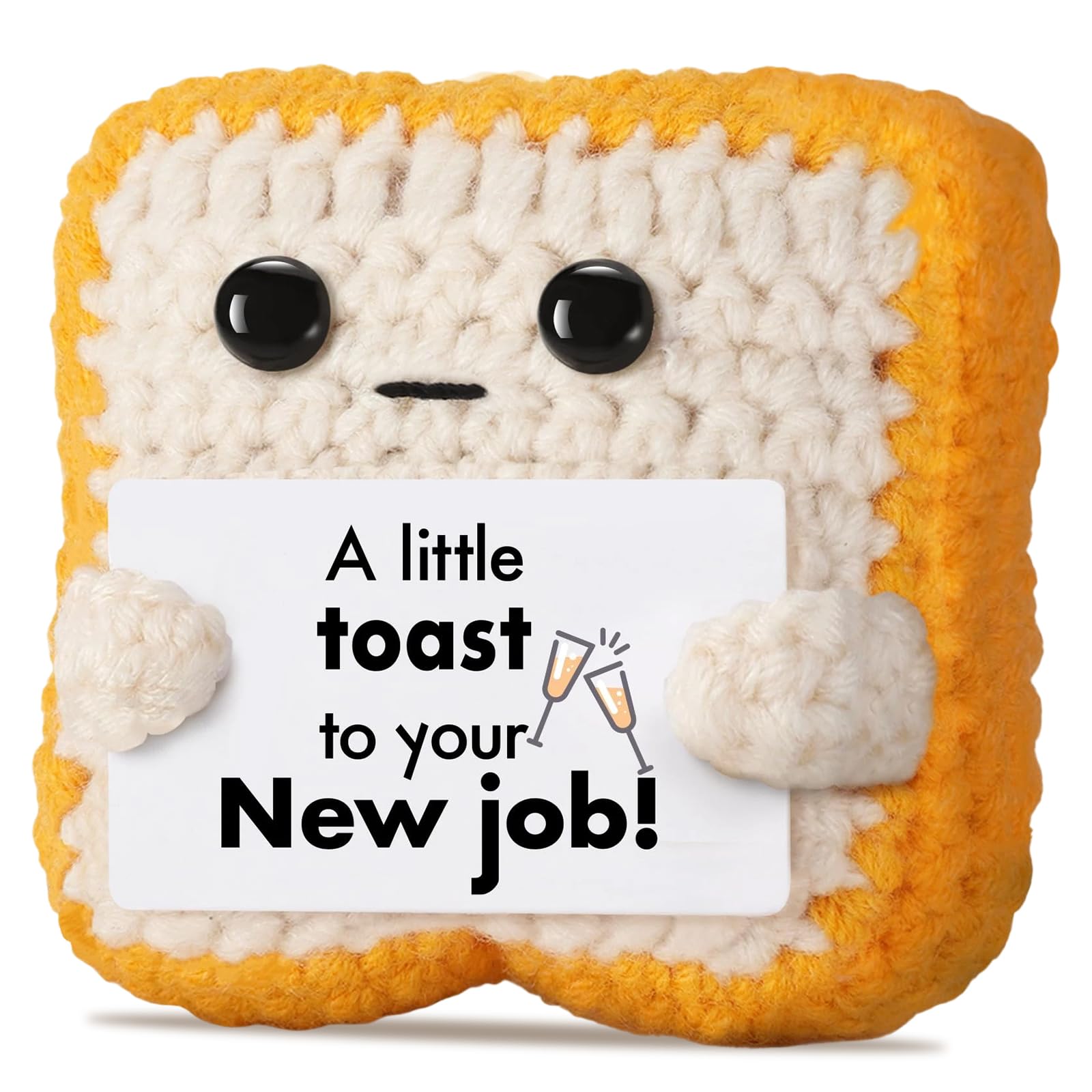 Cumnvulnt Funny Positive Crochet Toast, Cute Emotional Support Crochet Toast with Congratulations Card