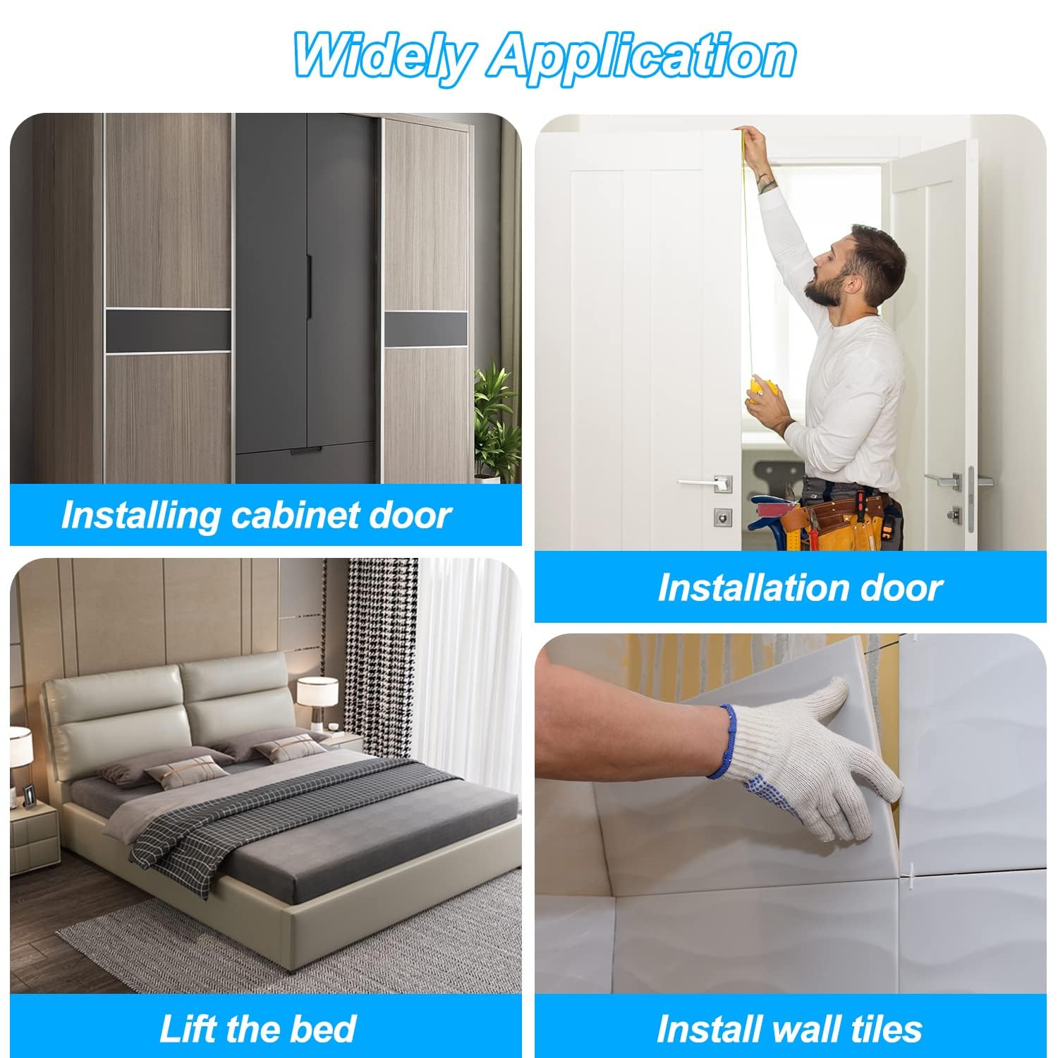 2 piezas Elevador de Mano, Ajustable Regulador de Altura de Baldosas, Levantador de Azulejos Para Paneles de Puertas, Armarios, Azulejos de Pared (Capacidad de Carga 170 kg)