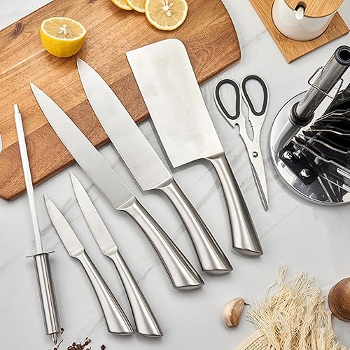 Miniatura 7 de Chef's Choice - Juego de cuchillos de acero inoxidable de 8 piezas, juego de cuchillos de cocina con bloque, cuchillos de cocina afilados, agarre