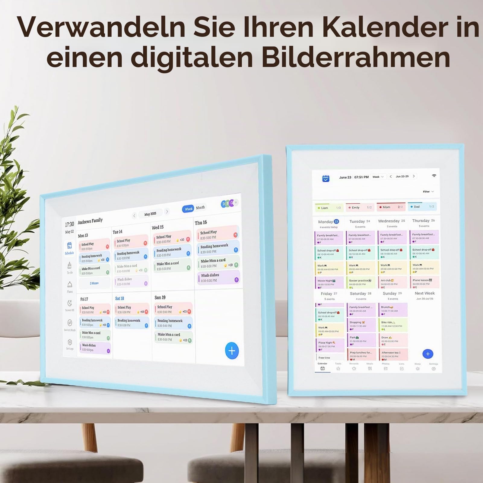 Elprico 10.1 Zoll Digitaler Kalender, Digitale Kalender- und Chore -Diagramm, Intelligentes Touchscreen Interactive Display für Familienpläne, WiFi Smart Family Planner, für Zuhause und