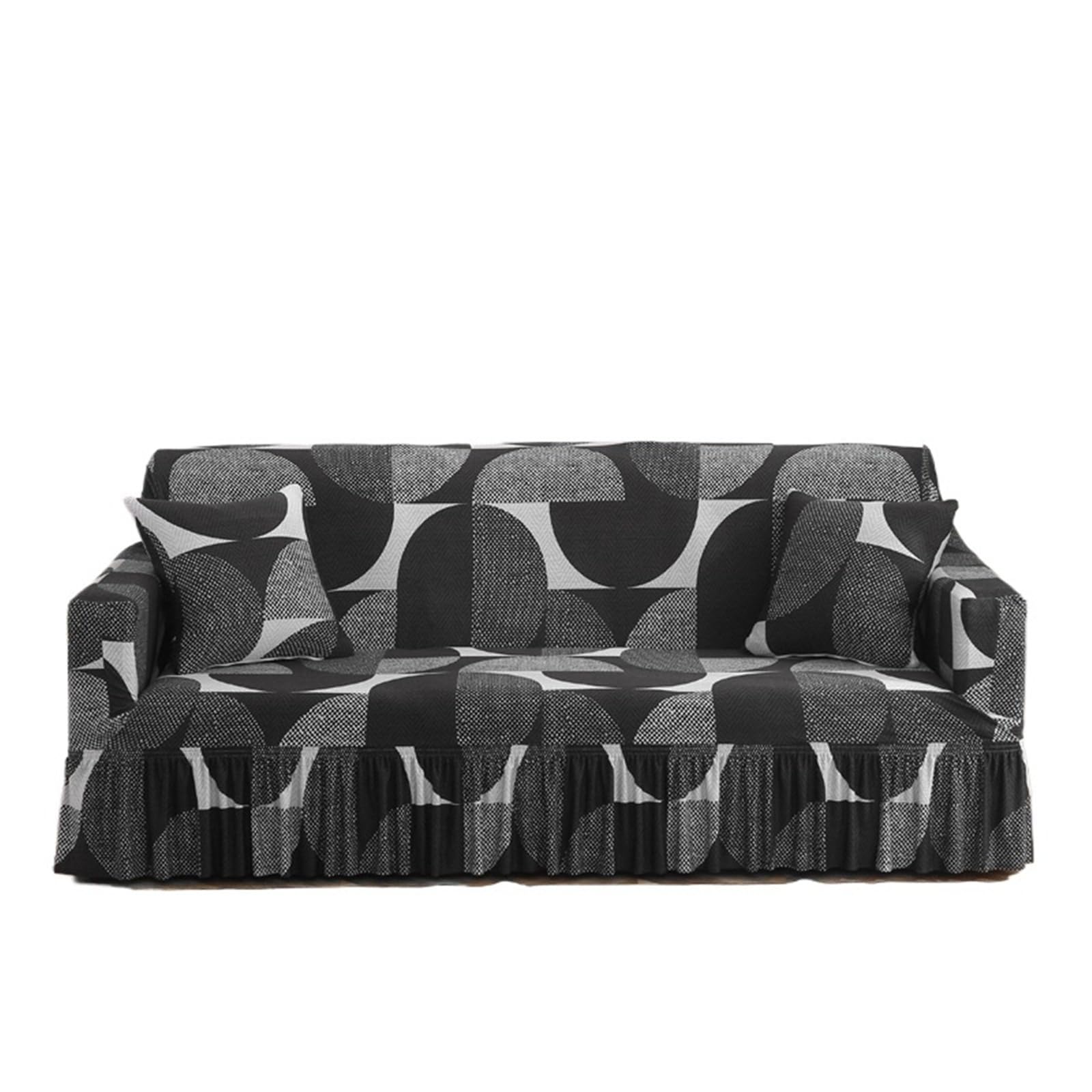 GCYEIDMA Skirt Sofa Cover 1/2/3/4 Seater Sofa Couch Cover with Skirt Washable Elastic Stretchable Easy Fit Universal Furniture Protector(Color 15,2-seater(145-185cm))