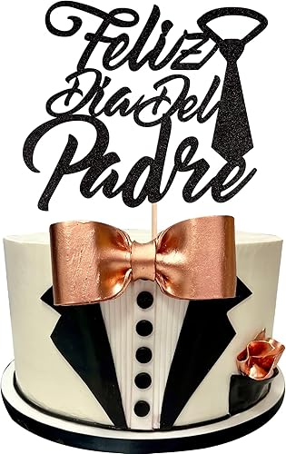 1 pieza de decoración de pastel Feliz Dia del Padre con purpurina para el Día del Padre, Best Dad Ever Feliz Cumpleaños Papa Cake Decor for Happy