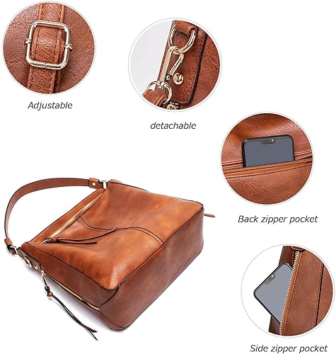 Miniatura 6 de Monederos grandes y bolsos para mujer, bolsas hobo, bolsa de mano, bolsa cruzada, bolsa de hombro, bolsa de mano, juego de 2 piezas
