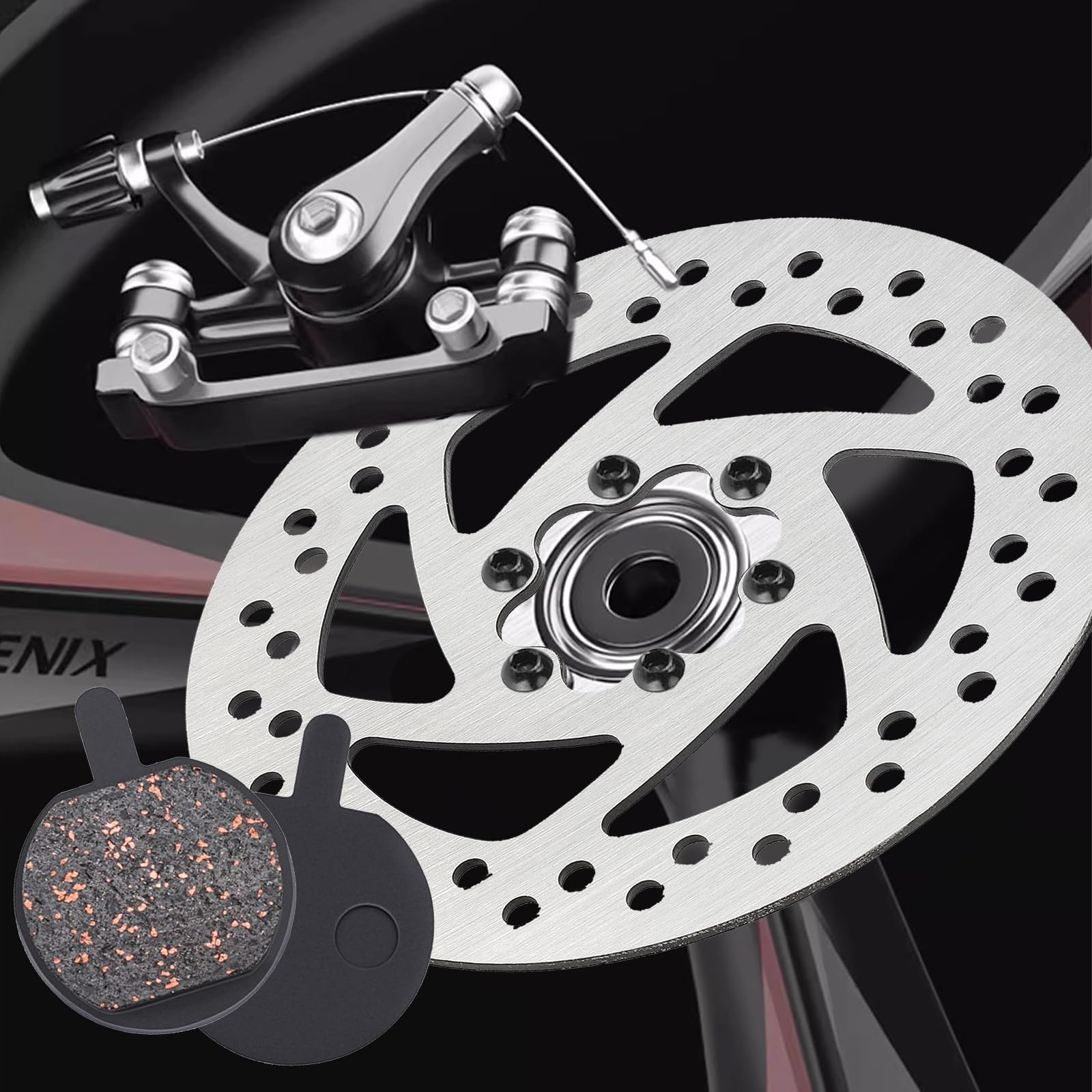 140mm Tarcza Rowerowa Tarcza Hamulcowa Wirnik, Tarcza Hamulcowa Ze Stali Nierdzewnej z 6 Śrubami, dla Segway Ninebot F20 F25 F30 F40, KUGOO M4 / M4 Pro