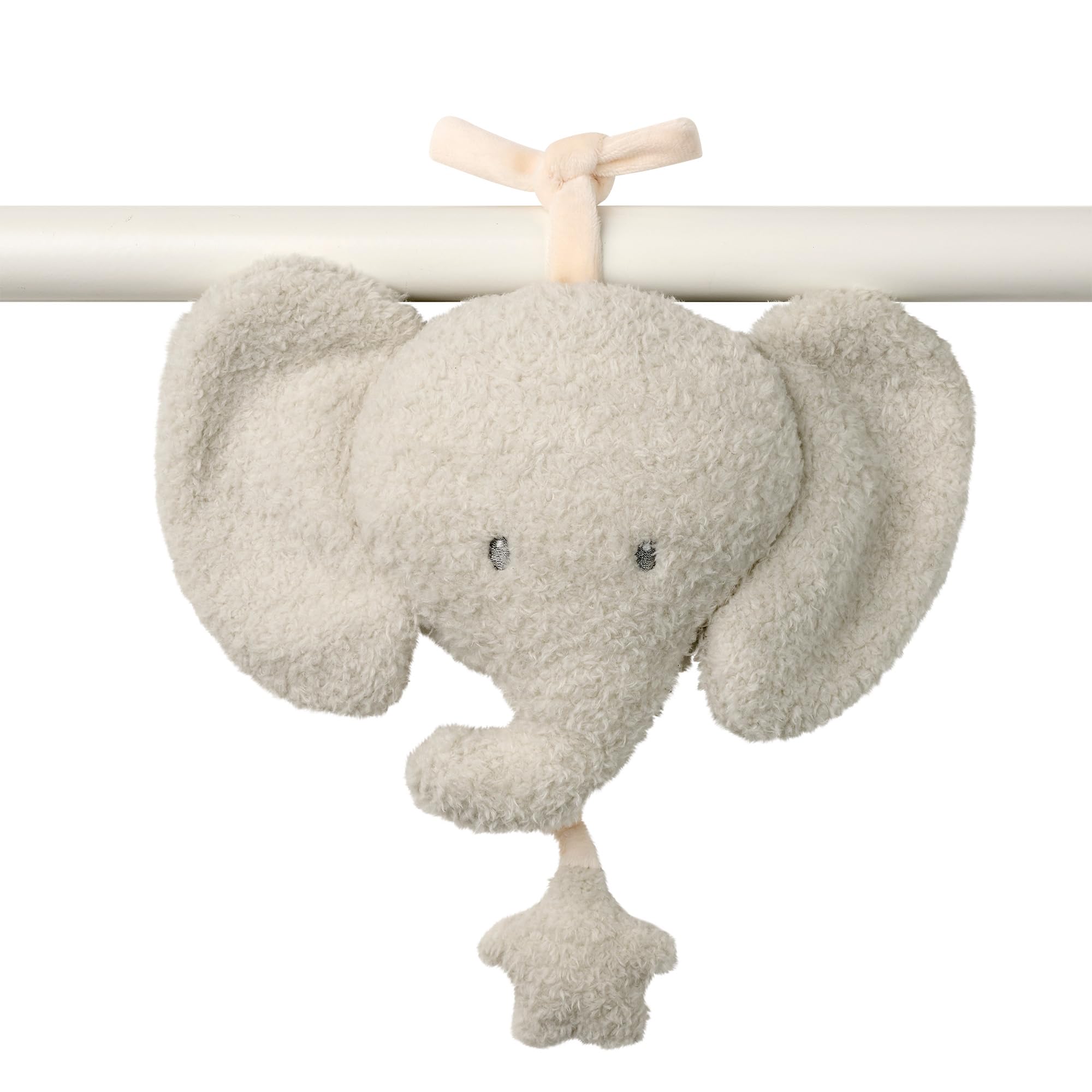 Nattou Musical Cuddly, Built-In Music Box, No Batteries Needed, Relaxing La-Le-Lu Melody, Huggable Sleep Soother, Activity Hanging Toy for Cot/Pram/Car Seat, Hand Washable, 20 cm, Grey Elephant