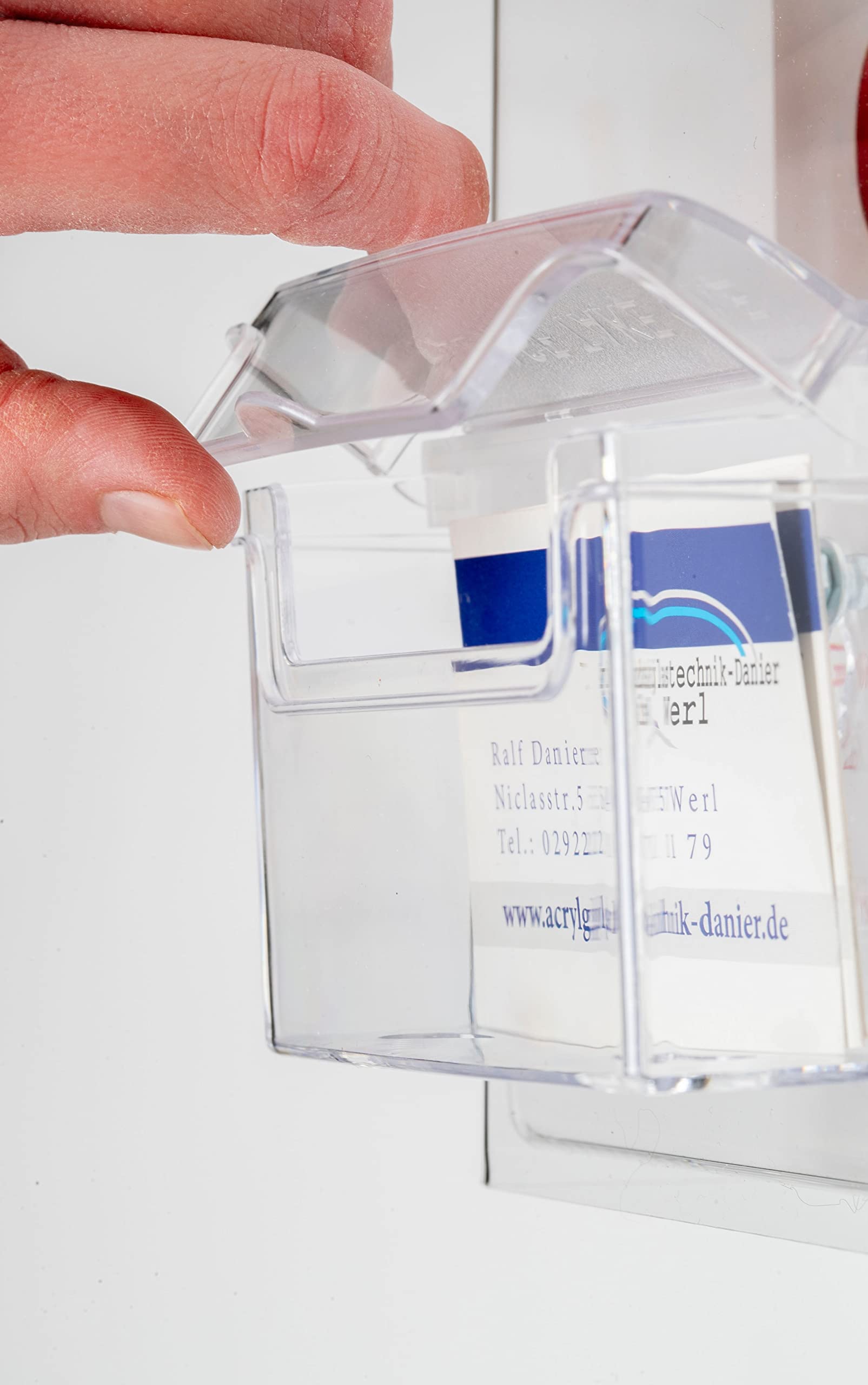 DIN A4 Prospektbox mit Visitenkartenbox
