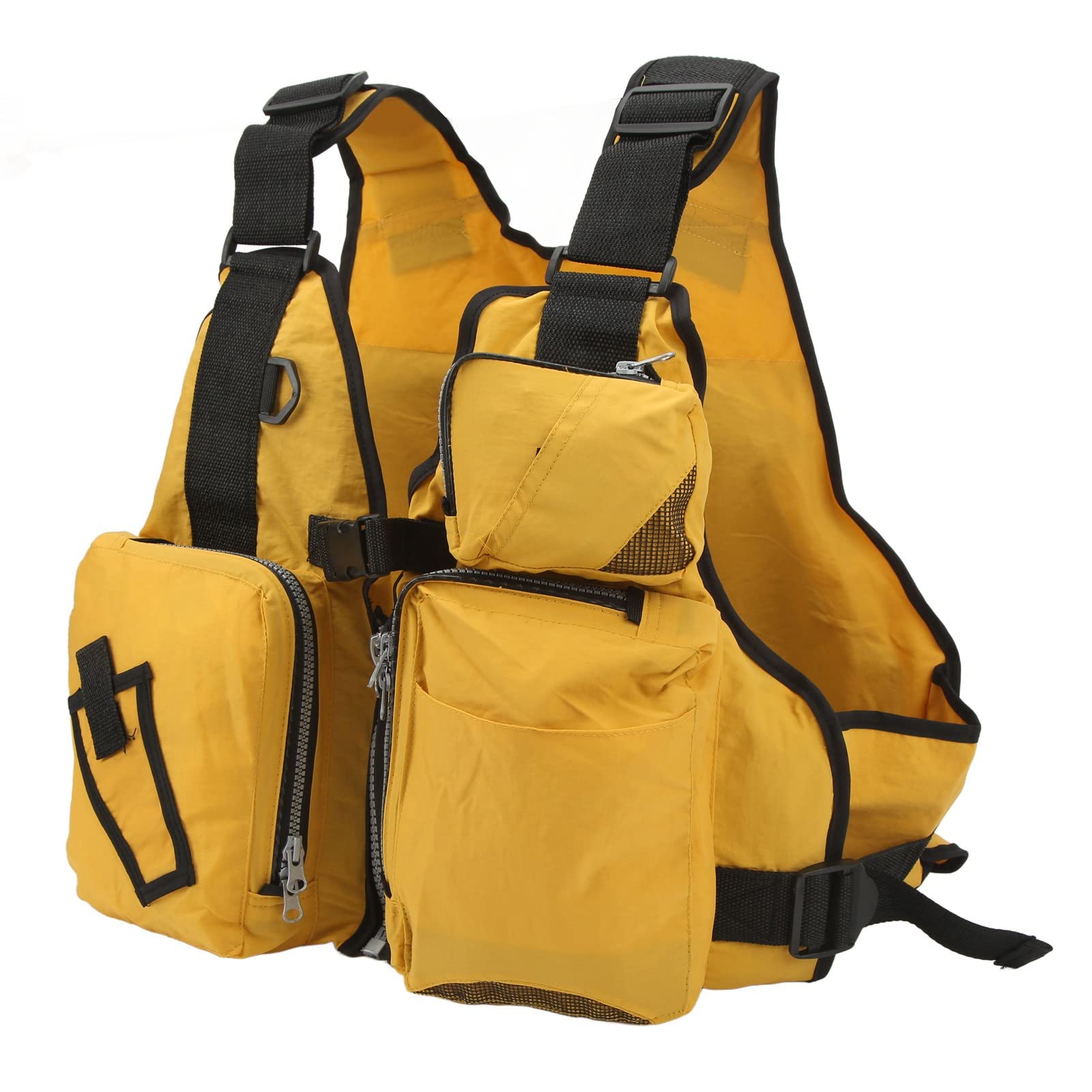 Fishing Vest Backpack, Lightweight Comfortable Quick Dry Yellow Adjustable Size Fishing Vest for River for Women-image-45