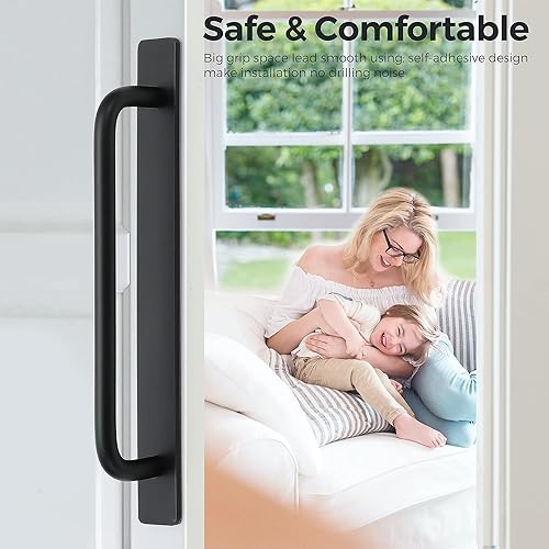 Miniatura 6 de Ravinte Manijas adhesivas para gabinete, tiradores de cajón autoadhesivos, tiradores de gabinete negros, sin perforaciones, ayudantes para gabinete