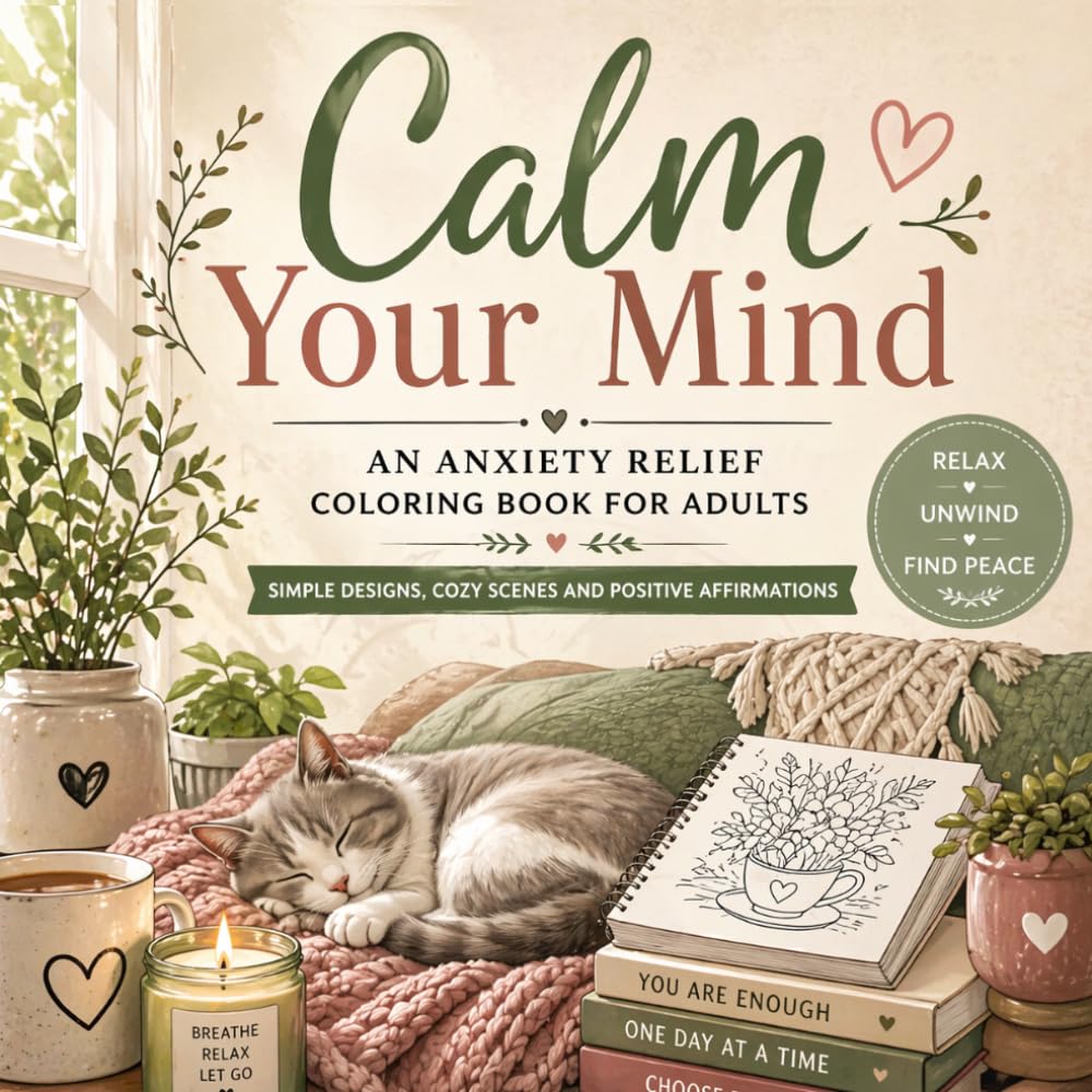 Calm Your Mind: An Anxiety Relief Coloring Book For Adult
