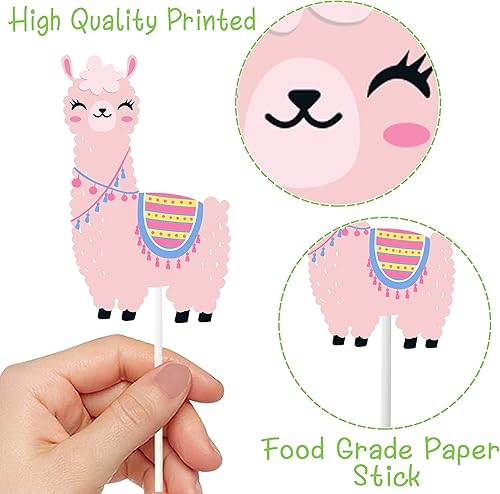 Miniatura 4 de Decoración para cupcakes de cactus, llama, alpaca, cactus, pasteles, decoraciones para fiesta mexicana, fiesta de cumpleaños, suministros de fiesta