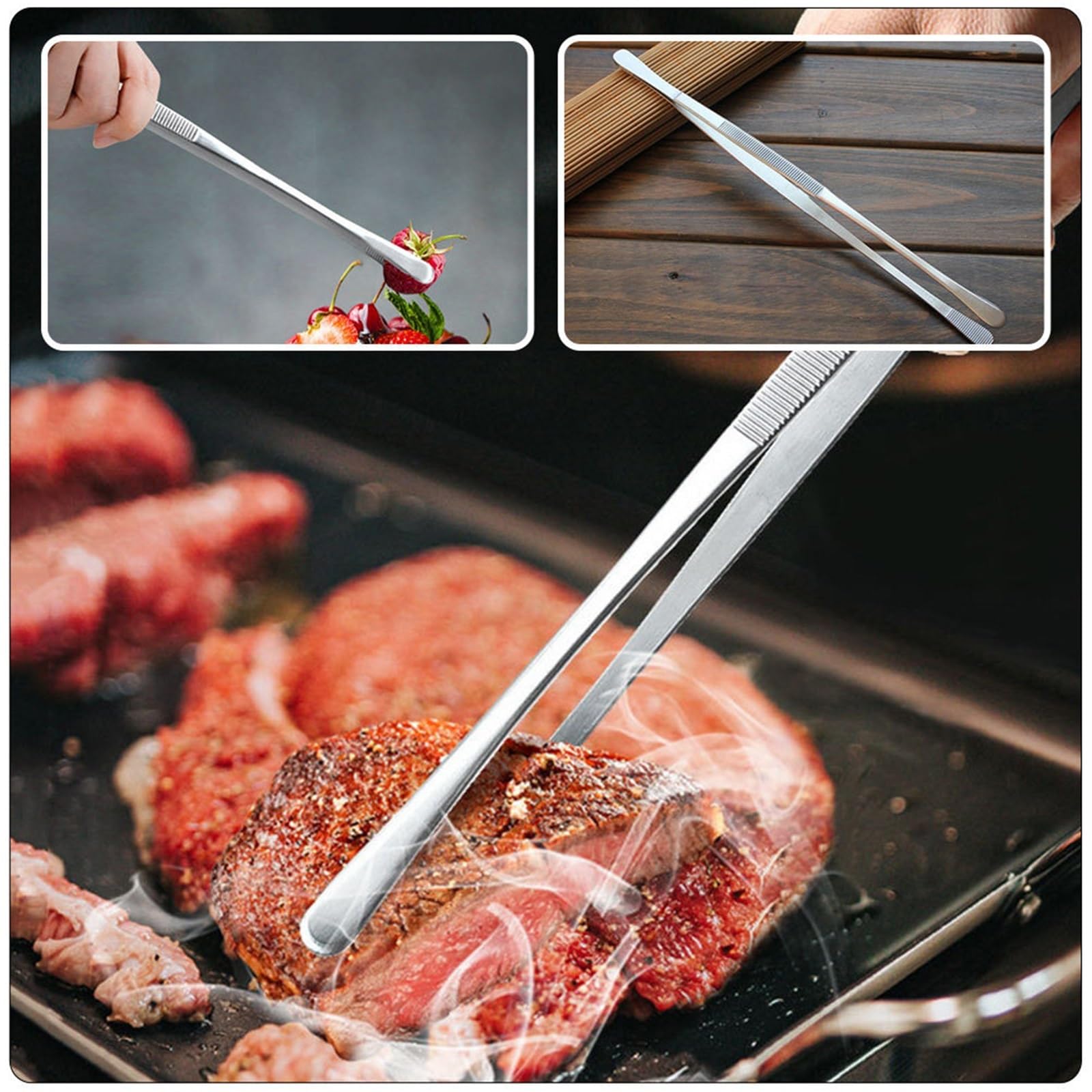 5 Stück Edelstahl-Lebensmittelzange Für Kochen
