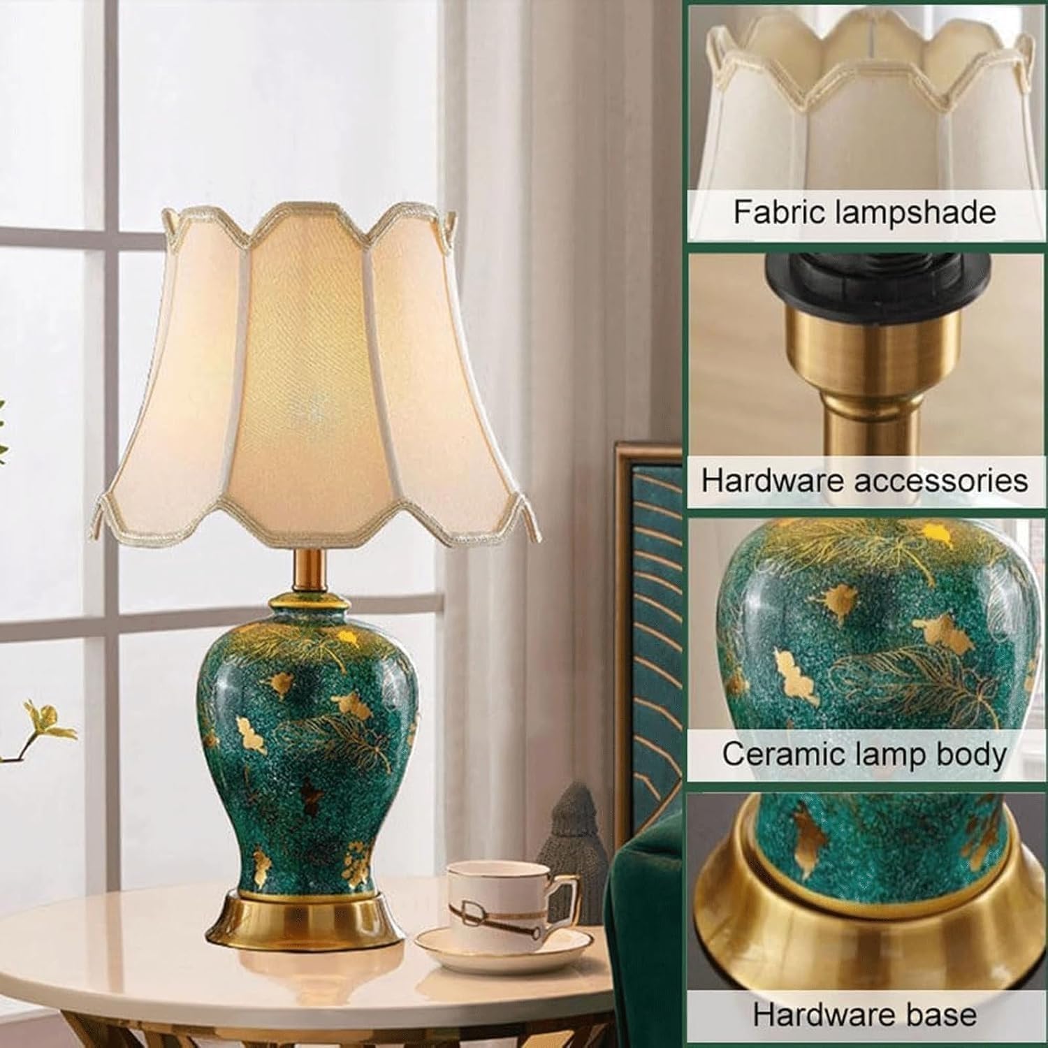 Lampada da comodino in ceramica da tavolo da lettura 55,9 cm