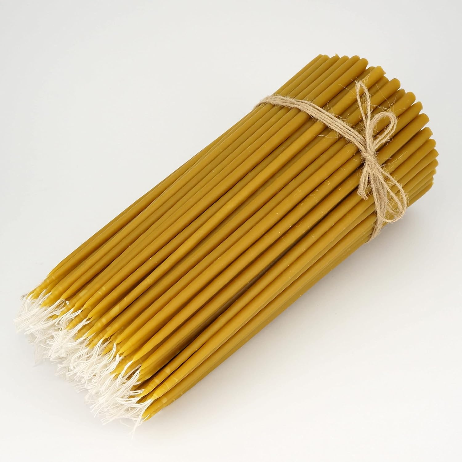 Pure Beeswax Orthodox Candles - Thin Church Tapers, Handmade, Hand Dipped, Natural Honey Aroma (150, Height: 9 inches (22cm))