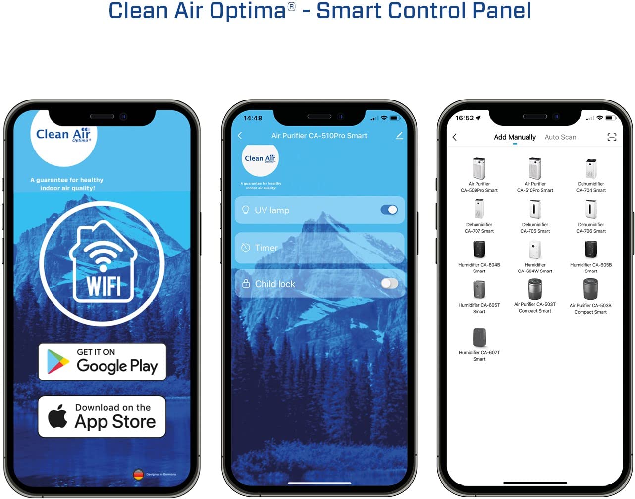 Clean Air Optima Purificador de Aire Inteligente con ionizador y HEPA CA-510Pro