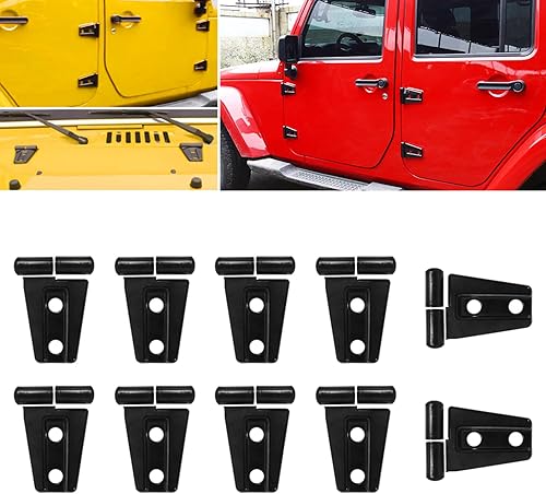 ETL INDUSTRIES Cubierta de bisagra de puerta y cubierta de bisagra del capó del motor, accesorios exteriores para Jeep Wrangler JK JKU Unlimited
