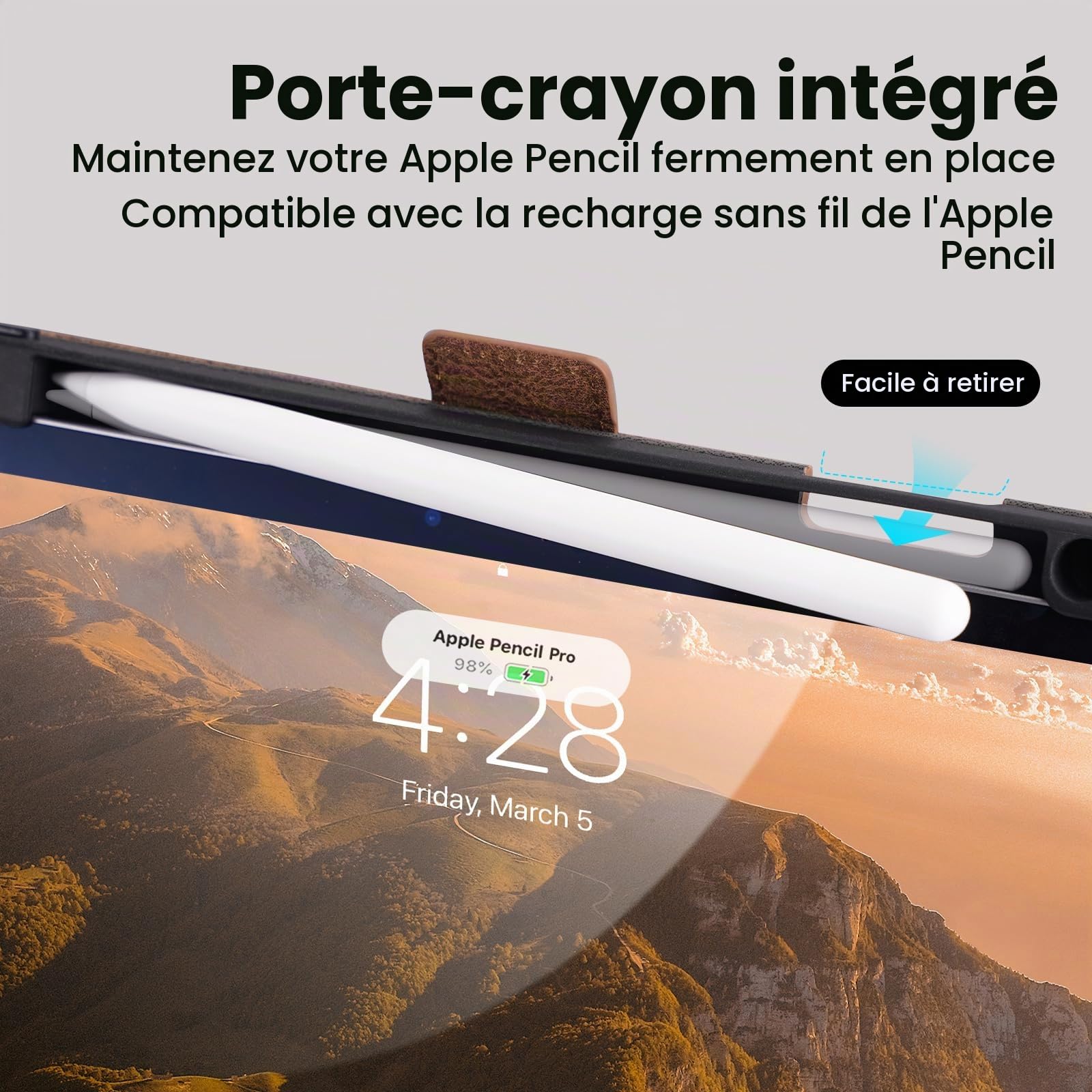 Coque pour iPad Pro 13 Pouces M5/M4 (2025/2024), Marron Foncé