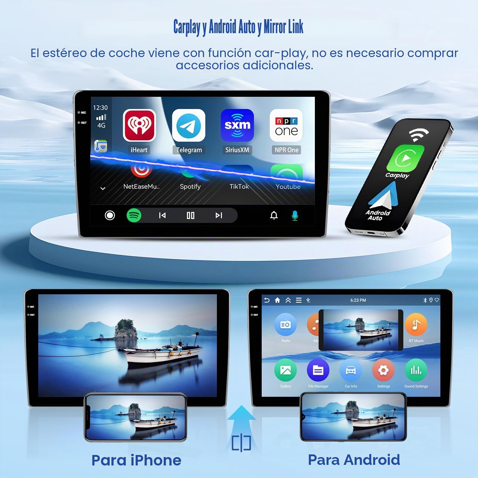 [4G+64G] Inefala Android 15 Radio Coche para Kia Rio 2012-2015 con Wireless Carplay Android, 9 Pulgadas Pantalla Autoradio con Navi GPS WiFi RDS/FM Bluetooth EQ SWC Cámara Trasera Mic