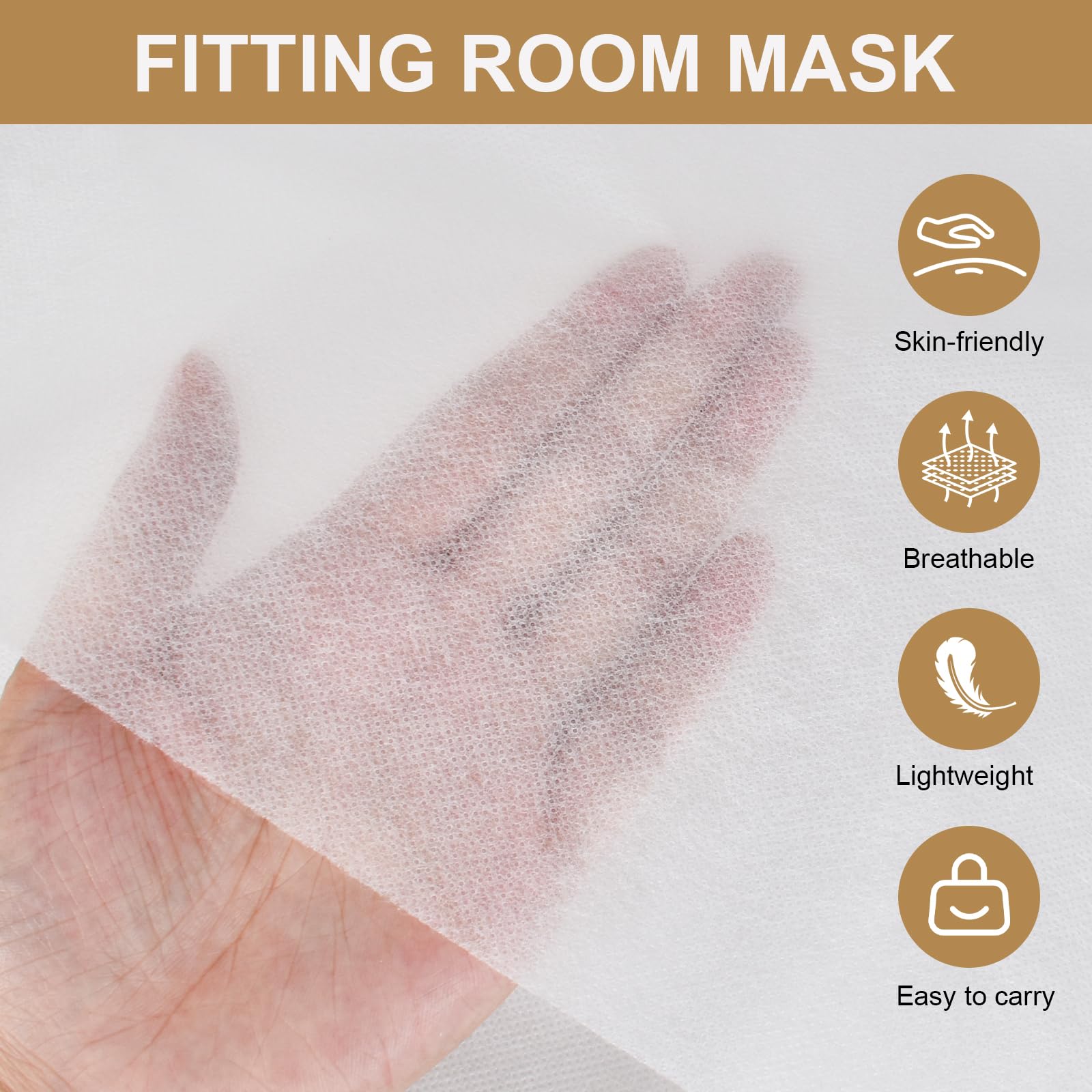 Lot de 100 Capuchons de Protection pour Maquillage, Couvre-Visage en Non-Tissé, Masque Léger et Respirant, Gardez le Maquillage et les Vêtements Bien Rangés, pour Femmes, Magasin de Vêtements