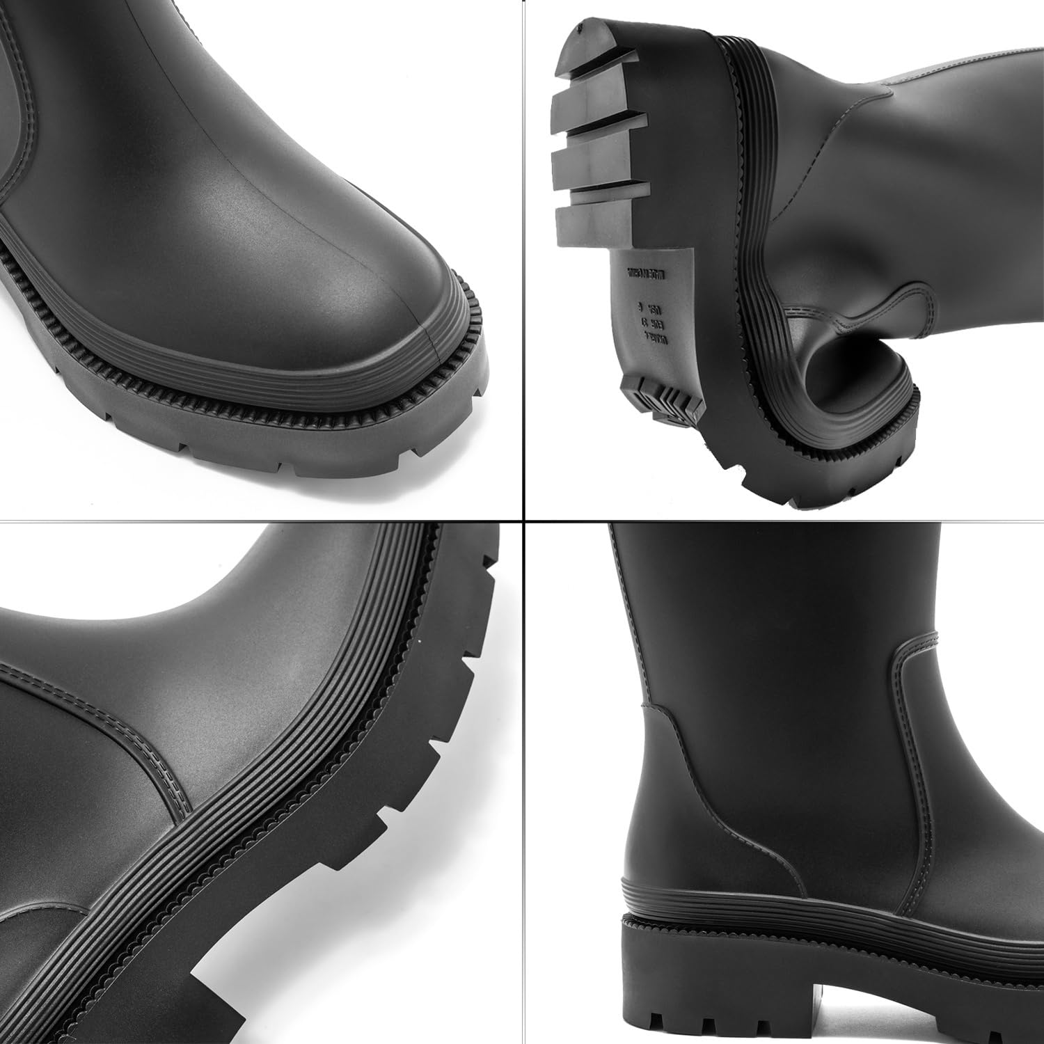 Lvptsh Botas de Agua Mujer Altas Caucho Impermeable Zapatos de Lluvia Wellington Antideslizante
