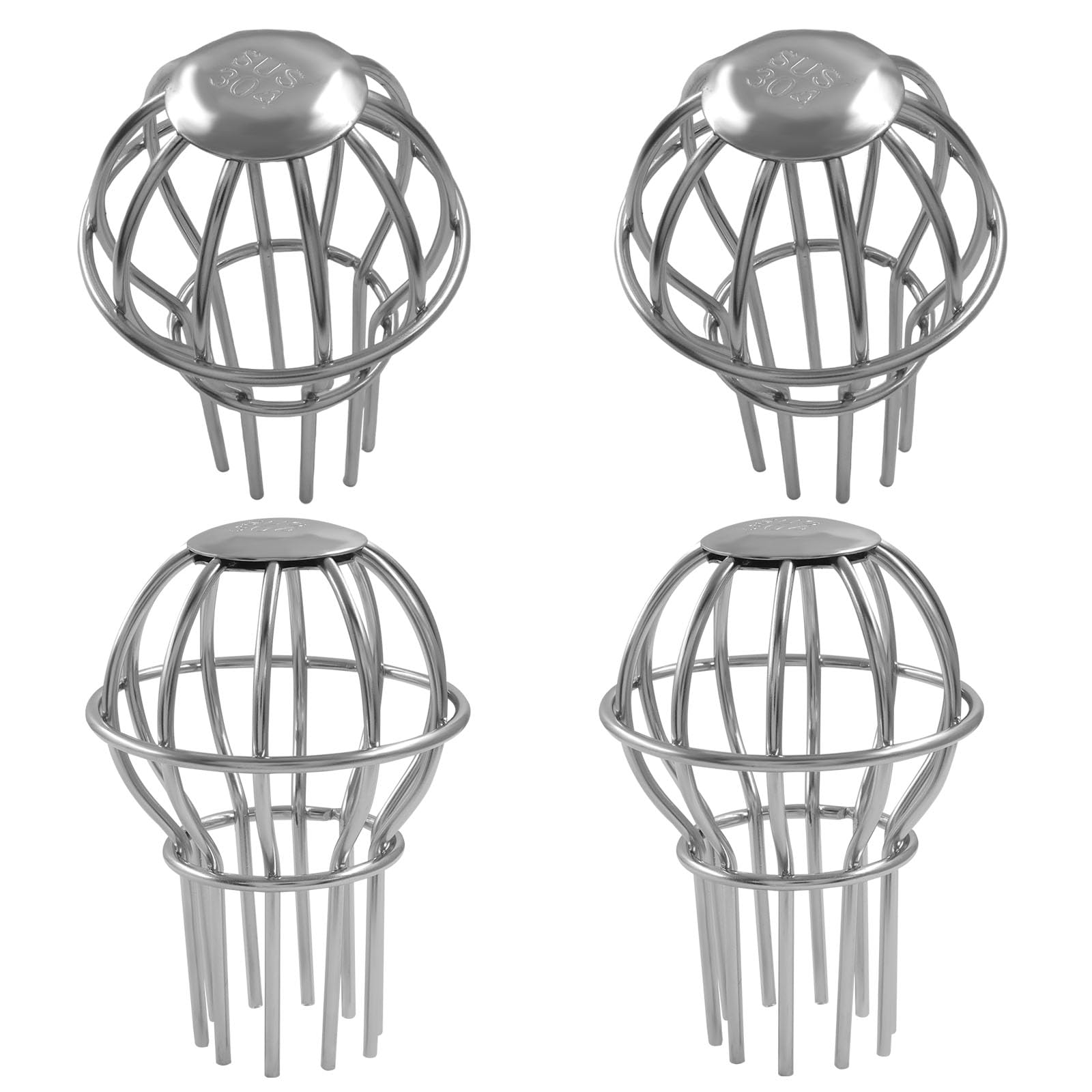 Filtre de gouttière acier inoxydable anti-feuilles pour tuyau de descente rond de 5,1 cm