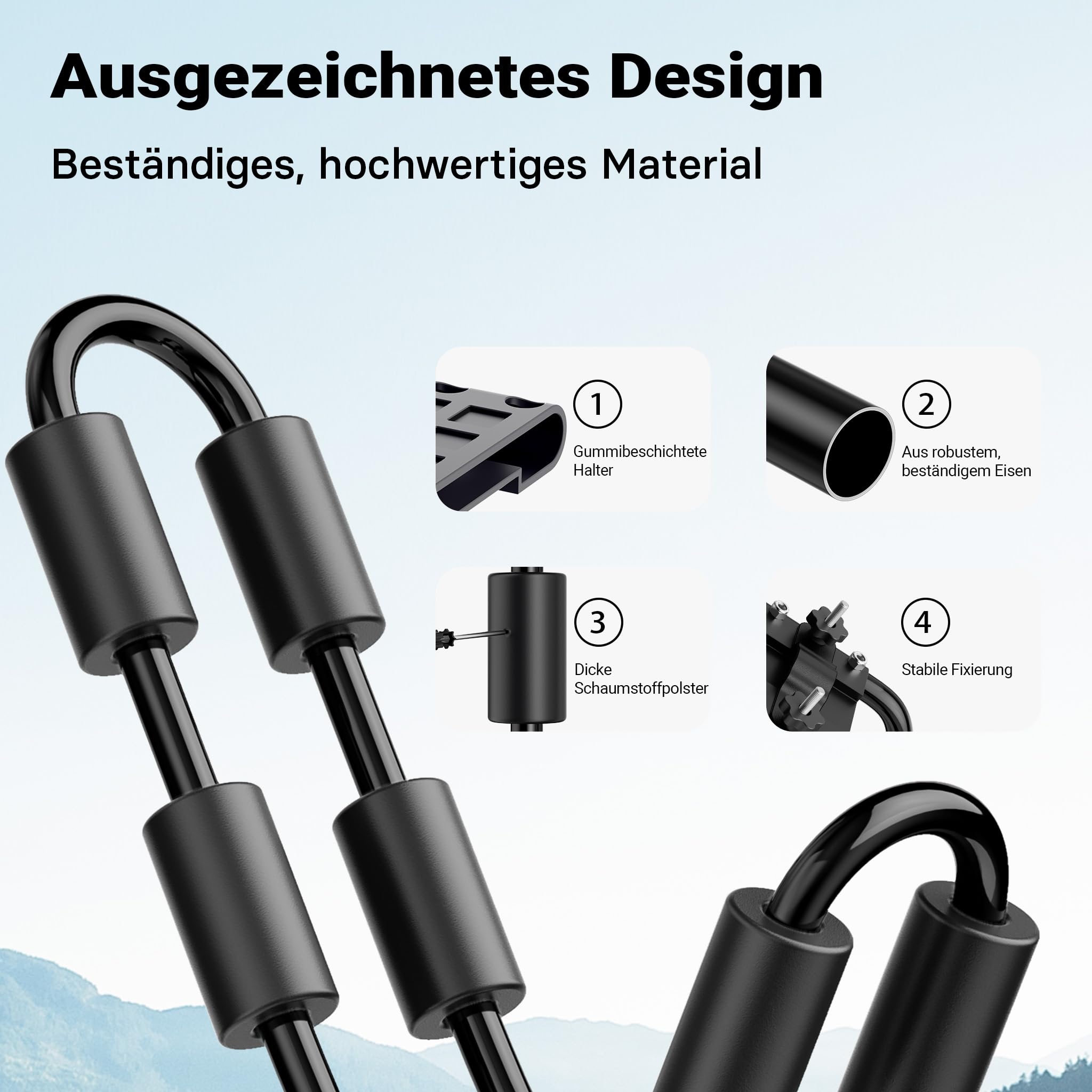 Wiltec Dachträger 2er Set für Boot und Kajak, Boothalterung für Autodachträger, J-Bar Kajakhalter, Bootsträger inkl. Befestigungsbänder