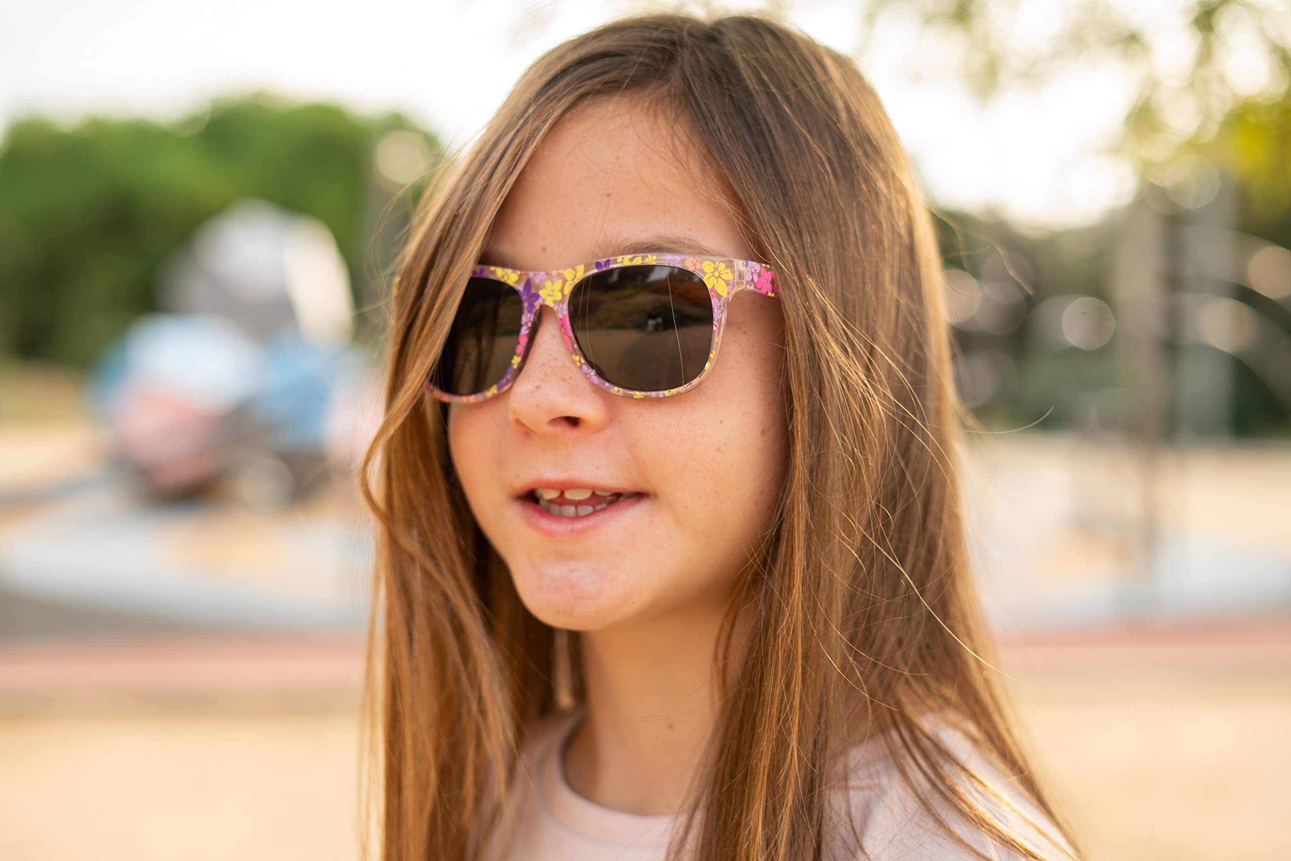 Kiddus Gafas de Sol Niña 6-9 Años Infantiles Polarizadas UV400 CAT3, Protección 100% UVA UVB, Diseño Español, Ligeras para Colegio y Playa, Certificación CE ISO REACH