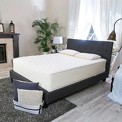 Latex for Less 9" colchón de látex natural - 2 caras - cama doble, Látex, Blanco