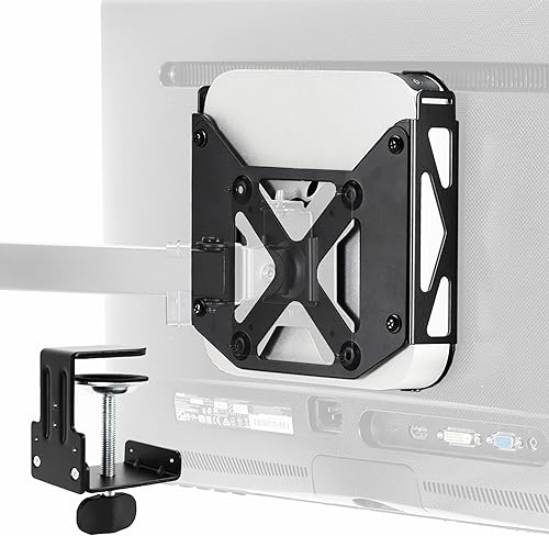 VIVO Soporte VESA para monitor detrás diseñado para Mac mini, modelos 2010 a mediados de 2024, opción de abrazadera de escritorio, negro, Mount-MINI1
