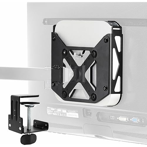 VIVO Behind Monitor VESA Mount Designed for Mac Mini CPU, 2010 to mid-2024 Models, Monitor Arm Computer Holder, Concealed Back of Screen Mount with Desk Clamp Option, Black, Mount-MINI1