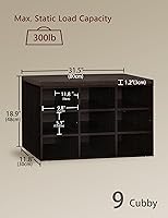 Vista 3 de DINZI LVJ Banco para zapatos, organizador de zapatos de 9 compartimentos para entrada, banco de almacenamiento con cojín, estante para zapatos