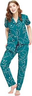 ZEYO Night Suit for Women's Polar Bear Printed Cotton Night Dress of Shirt and Pajama Set 5756 Price In India